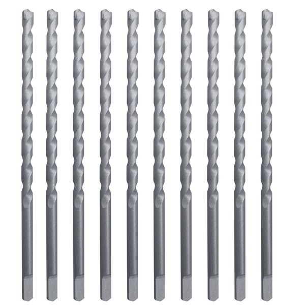 10Pcs 3/16" x 5-1/2" Masonry Drill Bits Carbide Tipped Tapcon Half Flat Shank 