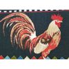 KITCHEN PRINTED ACCENT RUG (nonskid back) (17" x 28") ROOSTER ON BLACK, EE