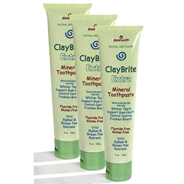 Zion Health ClayBrite Extra Mineral Toothpaste, 3 Pack3
