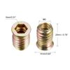 sourcing map Wood Furniture M8x20mm Threaded Insert Nuts Interface Hex Socket Drive 20pcs