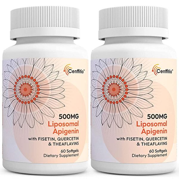 Cenffitio Liposomal Apigenin 500mg 60 Capsules 2 Bottles Fisetin Quercetin