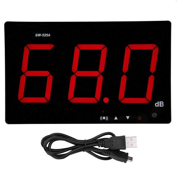 Digital Wall Mounted Sound Meter, LCD Sound Meter, USB Noise Monitor, Sound Level Meter, Noise Tester, For Offices, Factories, Construction Sites, Traffic Roads, Outdoor Events, 30-130dB ±1.50 dB