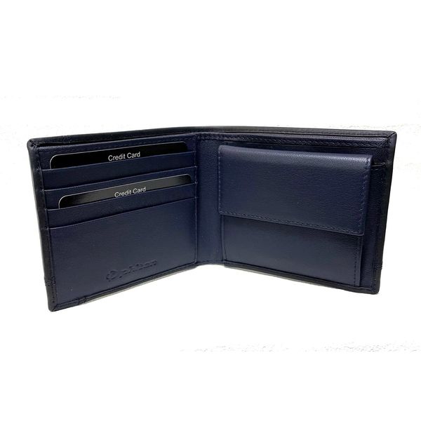 phiten leather wallet basic bifold wallet navy