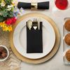 CHENGZI Disposable knife and fork bag restaurant napkin (Black)