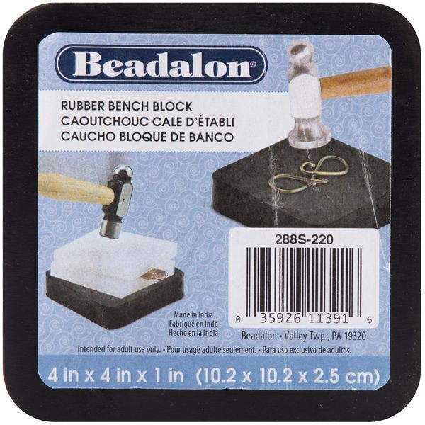 Beadalon 4 x 4-inch Rubber Bench Block, original version, 102mm, 228S-220