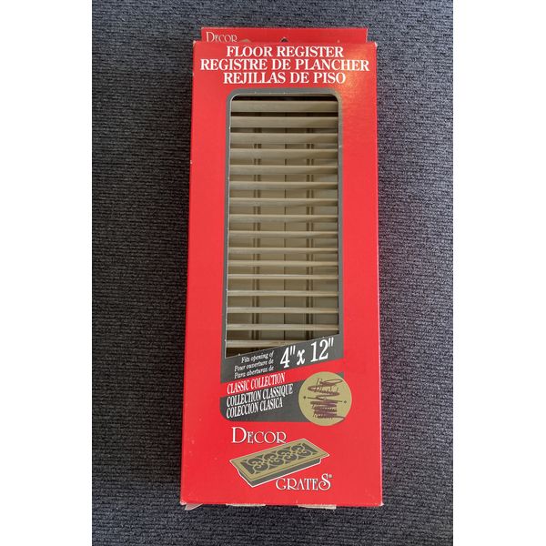 Decor Grates Classic Collection 4" X 12" Floor Register Vent ~ New