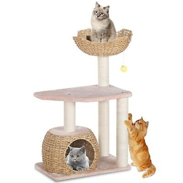 ZEOPHOL 37" Cat Tree Condo Pet Play Tower Cat Bed Scratch Post Activity Center