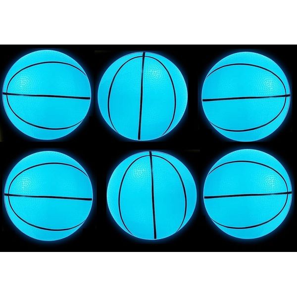 Toys+ Glow Balls! Glow in The Dark Mini Basketball (3 Pack) (Blue 6 Pack)