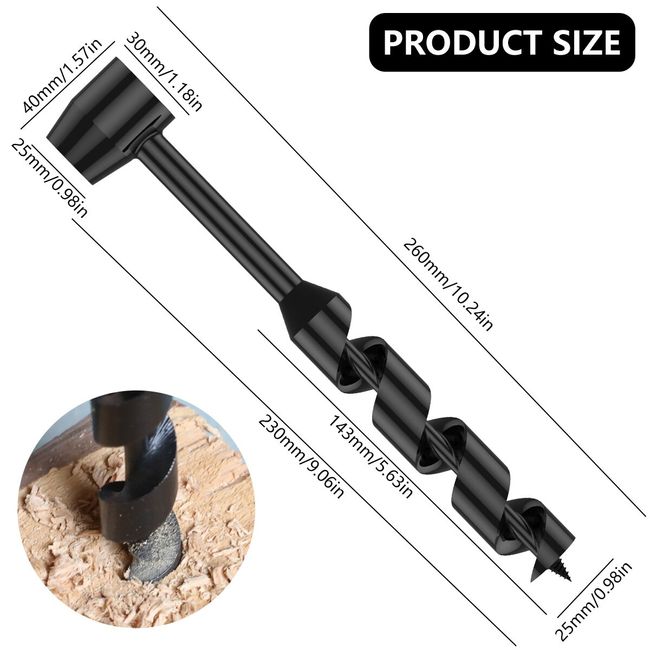 Bushcraft Hand Auger Wrench Hand Screw Drill Bit Woodworking Multi-Purpose Bushcraft  Tools Manual Auger for Survival Gear