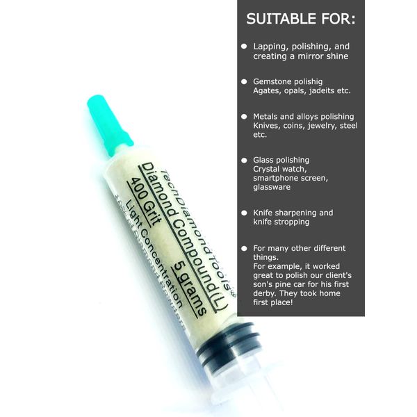 Diamond Polishing Lapping Paste 400 Grit 54-80 Micron (L) 10% Concentration 5 gr
