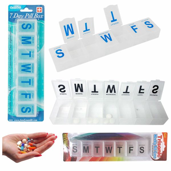 Weekly Pill Box Organizer Jumbo Case Medicine Storage Vitamin Tablet  Holder New