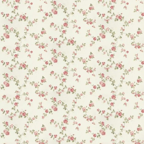MyTinyWorld Dolls House Miniature Small Trailing Pink Rose Wallpaper