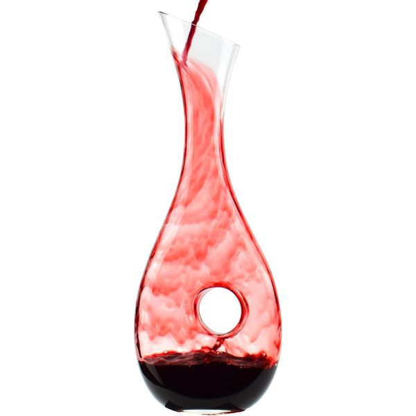 USBOQO HBS 1.2 Liters Lead-Free Premium Crystal Glass Red Wine Decanter, Clear