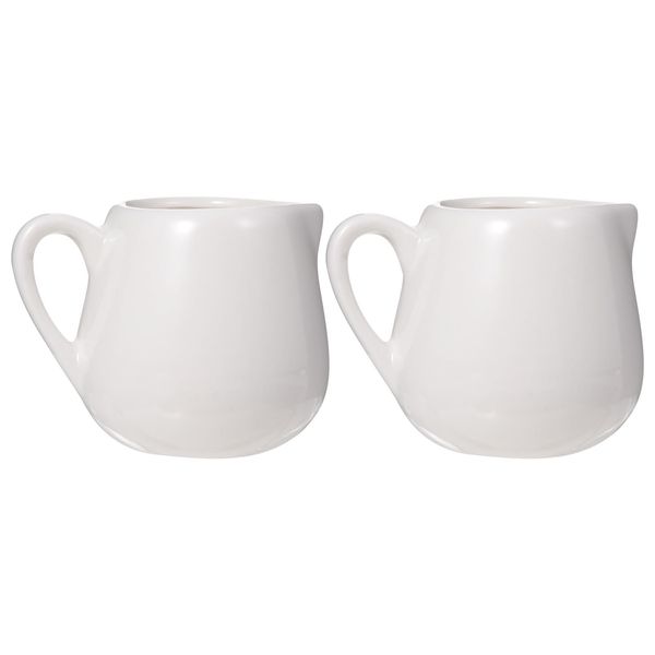 DOITOOL 2 Pcs Mini Milk Jug Kitchen Sauce Cup, Sauce Jugs Ceramic Creamer with Handle