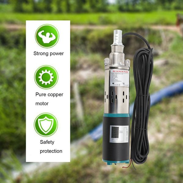 Submersible Pump 1" Deep Well Water Pump 12V 200W Solar Powered Stainless Steel