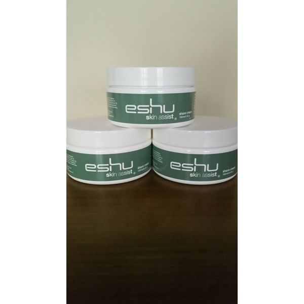 ESHU Skin Assist Men's Shave Cream (3) Jars 6.4oz Each New