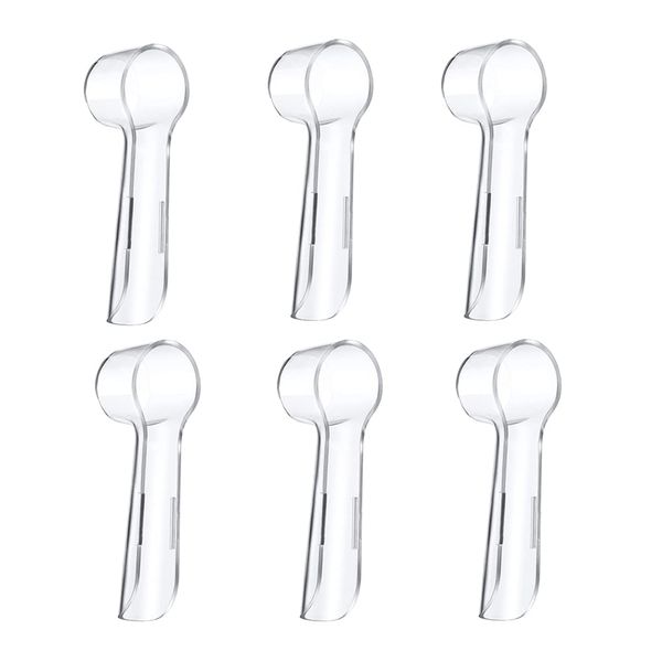 Replacement Brush Heads Cover/Caps, Brush Head Protection Cover Compatible with Oral-B Electric Toothbrush All Round Brush Heads to Keep Dust Away for Travel, Camping, Family, School (6-Pack)
