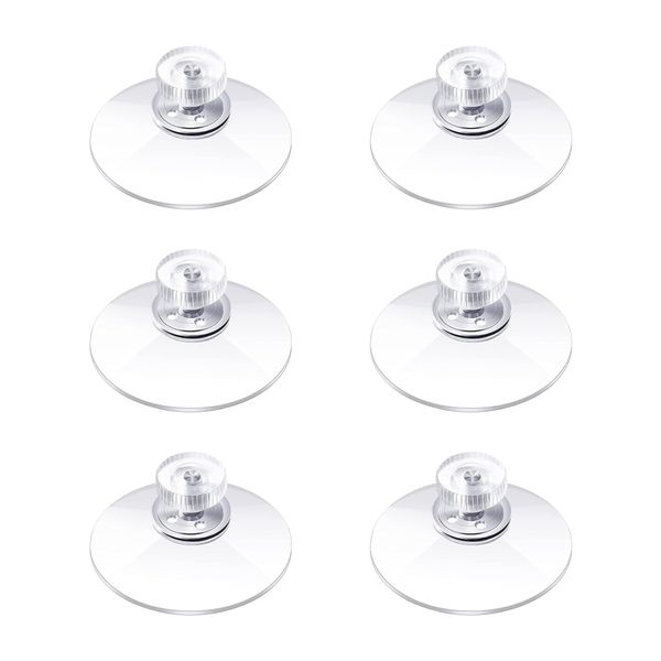 lifactlab. Suction Cup No Hook Screw Resin Nuts with Knobs Transparent (M4x8mm Diameter 40mm) 6pcs