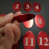 Sourcemall Aluminum Alloy Numbered Tags with Key Ring (Red, 1-10)