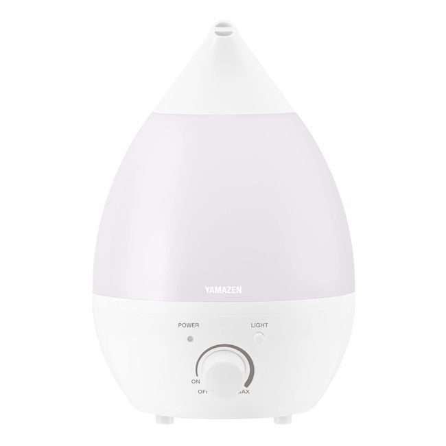 Yamazen MZ-F132(W) Ultrasonic Humidifier (Maximum Humidification Amount: 6.3 fl oz (210 ml/h) (Tank Capacity: 1.3 L) (Wooden Approx. 3 Tatami Mat/Prefabricated Approx. 6 Tatami Mat) (7 Color Illumination Light) White