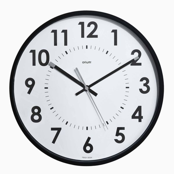 Orium Silent Clock 30 cm, Acrylonitrile Butadiene Styrene (ABS), Black