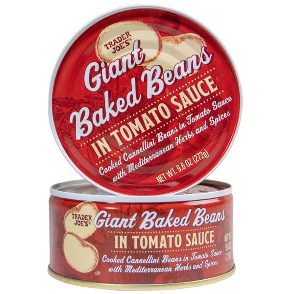 Trader Joes Baked Beans Giant Cooked Cannellini Beans in Tomato Sauce with Mediterranean Herbs and Spices (2 Cans)