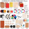 Dunzoom 257 Pcs Laser Material Kit Laser Engraving Materials Including Acryli...