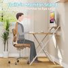 GreenForest Folding Desk 2-Tier Foldable Small Spaces Desk Home Office Table-Oak