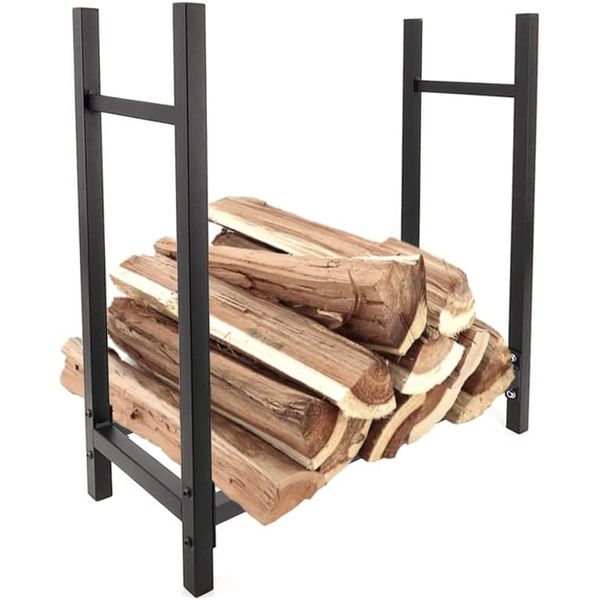 Firewood Rack, 2 FT Firewood Holder Steel Firewood Stand for Logs Stacking Aid,