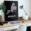 JUNIWORDS Krefeld, Black City Poster, black