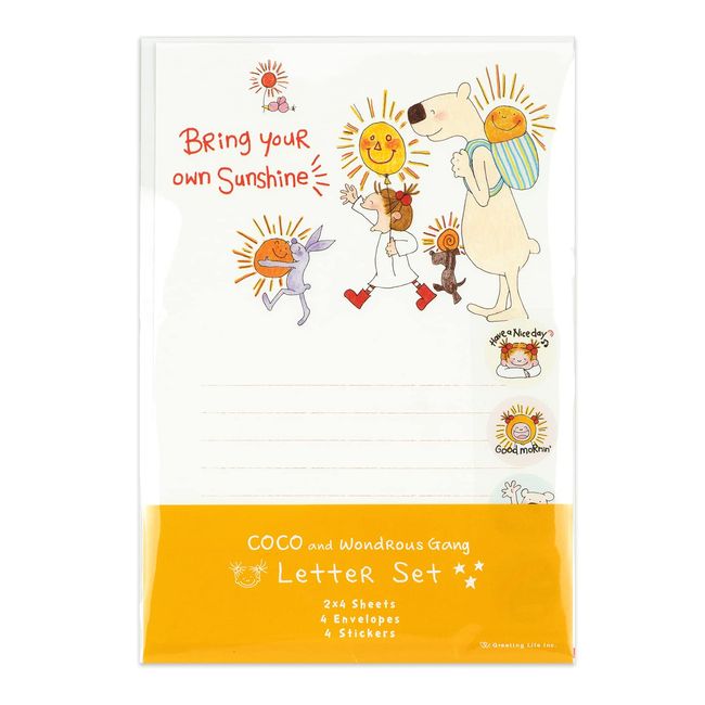 GreetingLife RYS-965 Coco-chan Greeting Life Letter Set, March, Yellow