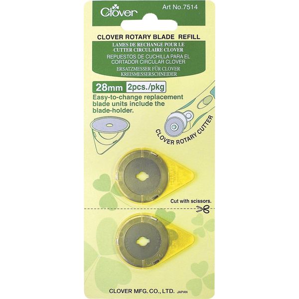 clover Rotary Blade Refill Pack: 28mm x 2, x2, Silver