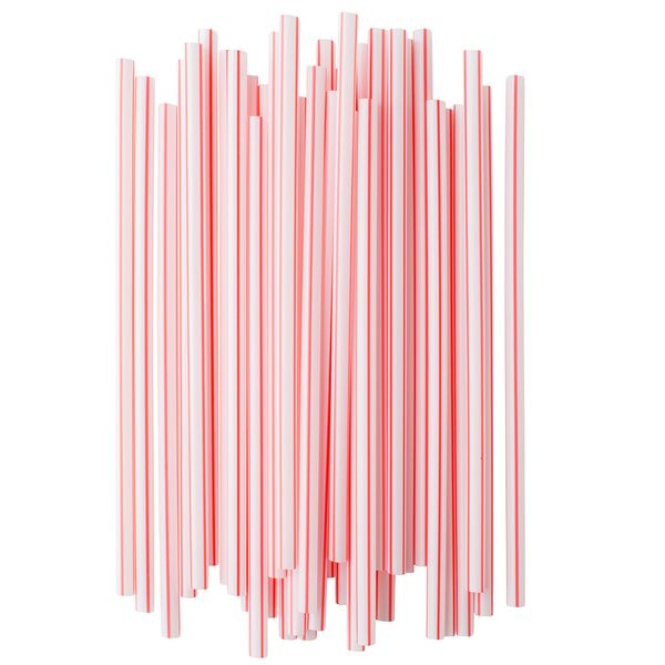 [300] Box of Individually Paper Wrapped Milkshake Straws, Straight 8.25" Long, Sturdy and Disposable Plastic Straws.