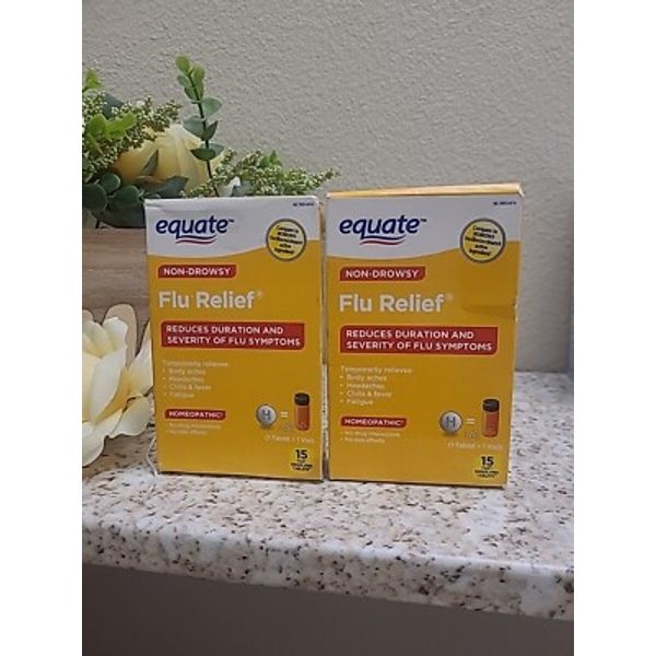 Equate Non-Drowsy Flu Relief 15 Fast Dissolving Tablets, 15Ct Pack Of 2 Ex:02/25