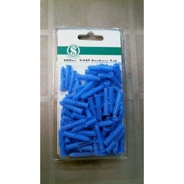 Smart Savers 752022 100pc. 3/16" Plastic Wall Anchors  FS