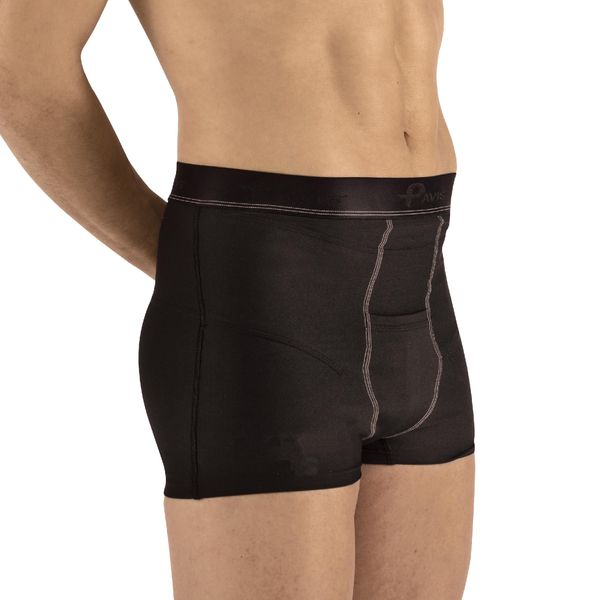 Medically Approved Hernia Boxer Shorts - INCLUDES x 2 HERNIA PADS - Designed to contain, support & reduce inguinal, lower abdominal & scrotal hernias (M)