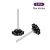 uxcell 2Pcs Star Knobs, M6x60mm Plastic Hex Shaped Clamping Handle Screw Knobs, Hand Tightening Star Screw Knob for Machinery Umbrella Base Replacement