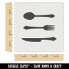 Knife Fork Spoon Kitchen Dining Set Wall Cookie DIY Craft Reusable Stencil - 4.5 Inch