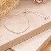 Tuscany Silver Women's Beaded Adjustable Slider Bracelet - 10cm/4-23cm/9" (Silver)