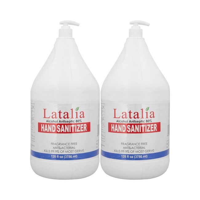 Latalia Hand Sanitizer 1 GALLON Refill - 128 Fl. Oz, 3786 ml, Unscented 2PACK