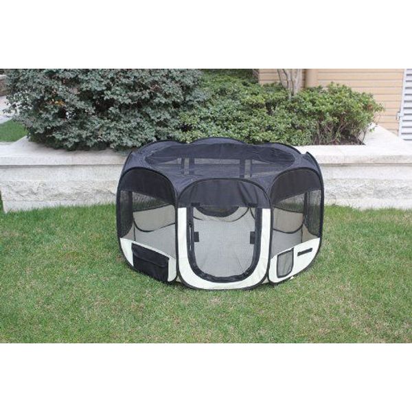 Black 43" Soft Pet  Dog Cat Inour Outdoor Tent  Exercise Pen Play Yard