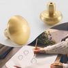 Flybath 5 Pack Mushroom Cupboard Door Knobs Cabinet Solid Brass Kitchen Drawer Gold Pulls Cute Furniture Handles, Brushed Brass