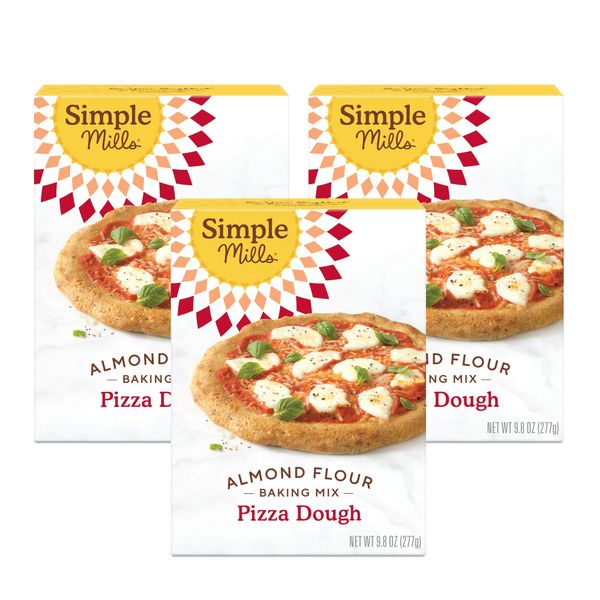 Simple Mills Almond Flour Baking Mix, Cauliflower Pizza Dough - Gluten Free, Vegan, Plant Based, 9.8 Ounce (Pack of 3)