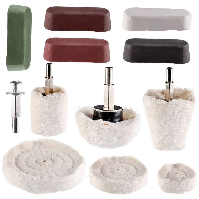 Hedume Set of 12 Buffing Pad Polishing Wheel Kits Included 5 Pack Rouge ...