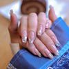 12 Size 24 Pcs Nail Tips False Nails Glitter Reusable Make You More Great For Wedding,Party,Holiday,Dating, Prom,Daily Life