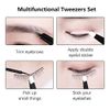 Eyebrow Tweezers Set, 2 Pack Professional Stainless Steel Precision Incline Tweezers and Pointed Eyebrow Tweezers Set Eyebrow Picking Buried Hair Removal for Women Men by RuiChy