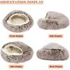 Faux Fur Cuddler Round Comfortable Self Warming Cat Bed, Machine Washable, Waterproof Bottom