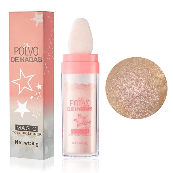 Miioto Miioto Body Glitter, Shimmer Face and Body Highlighter Powder with Sponge Head, Body Highlighter, Body Glitter Powder Stick, Shimmer Sparkle Powder für Gesicht Gesicht Arme Beine, Rosa(02)