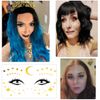 Rosymormor 14 Sheets Face Temporary Tattoos, Face Stickers Gold Metallic Temporary Transfer Glitter Fake Tattoos, Freckle Stickers for Women Girls Festival Halloween Makeup Dancer Costume Parties