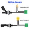 DKARDU Float Switch Side Mount, Water Level Sensor Liquid Level Sensing Float Switch with 40cm Wire Cable for Fish Aquarium Tank Pool, with Spring Wire Connectors (4 Pack, Black)
